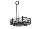 Tablecraft Mediterranean Collection Versa Rack Black Powder Coated Steel Condiment Rack with Merchandising Ring, 8.5 x 5.25 x 9 inch -- 2 per case
