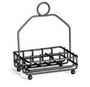 Tablecraft Heavyweight Black Powder Coated Metal Condiment Rack, 4.625 x 4.25 x 6.125 inch -- 12 per case