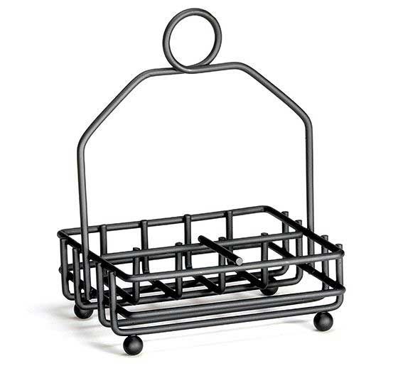 Tablecraft Heavyweight Black Powder Coated Metal Condiment Rack, 4.625 X 4.25 X 6.125 Inch -- 12 Per Case