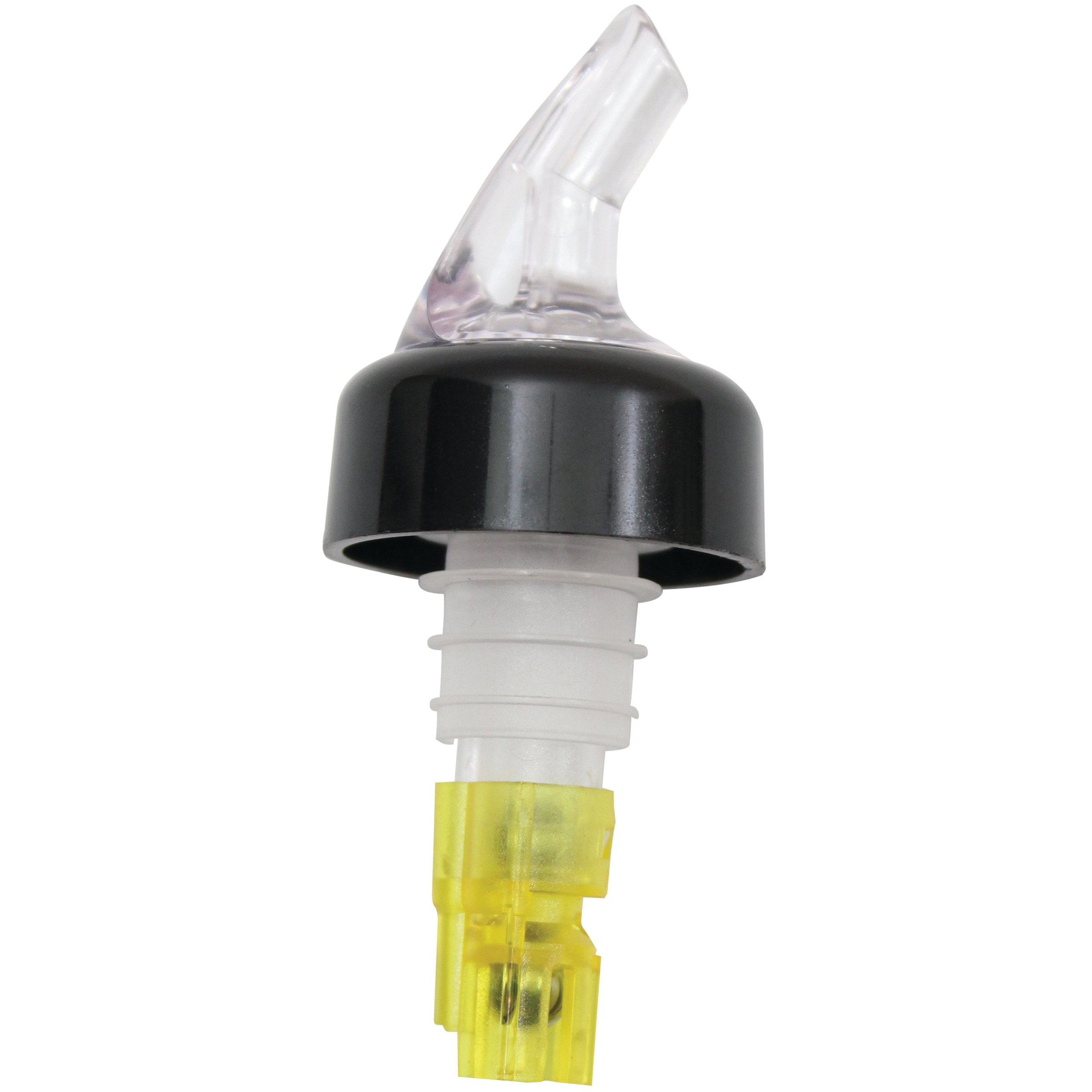 Tablecraft Plastic Proper Pour III with Black Collar, 1 1/2 Ounce Capacity -- 12 per case