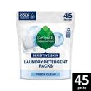 Seventh Generation Free and Clear Detergent Pack, 45 Count -- 8 per case