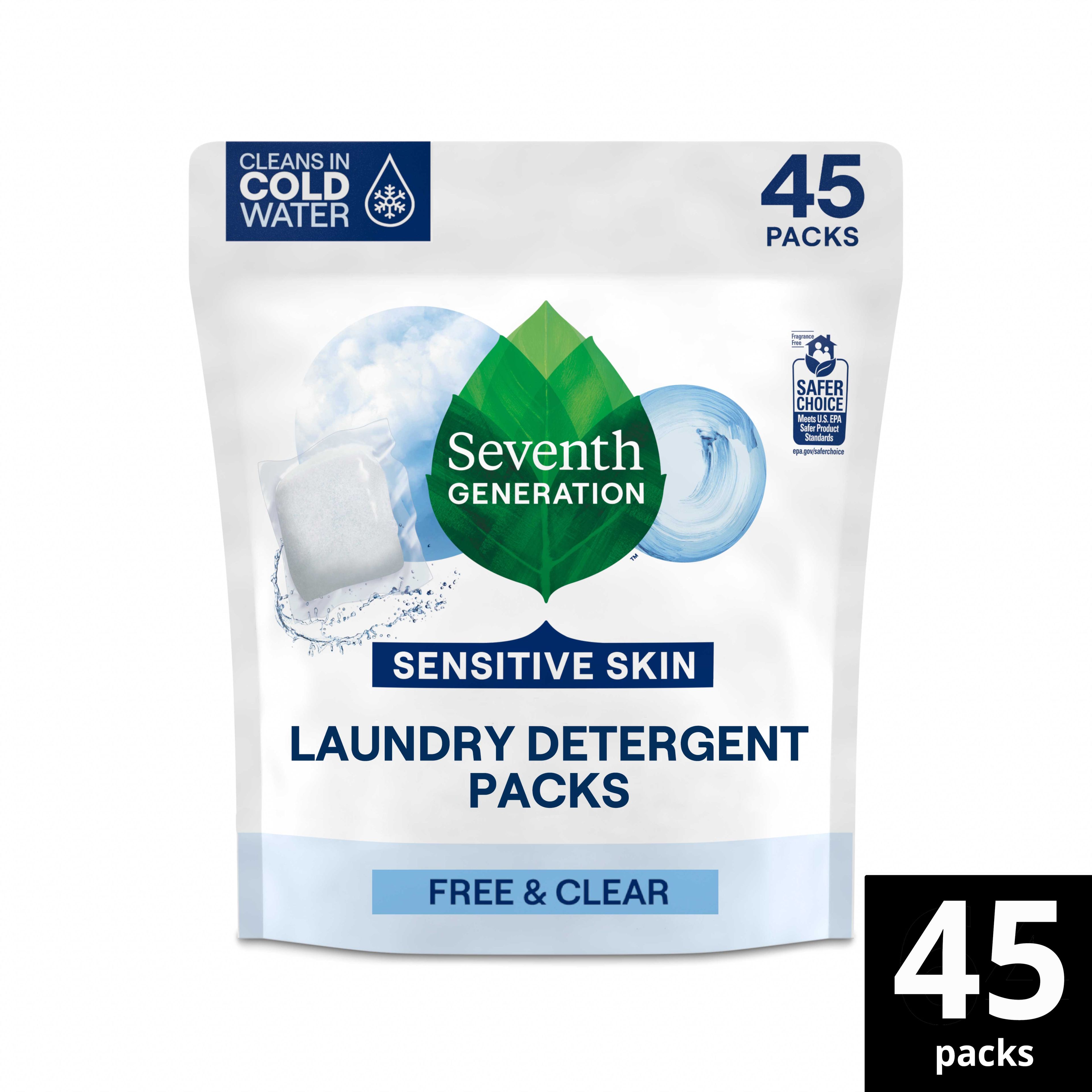 Seventh Generation Free And Clear Detergent Pack, 45 Count -- 8 Per Case