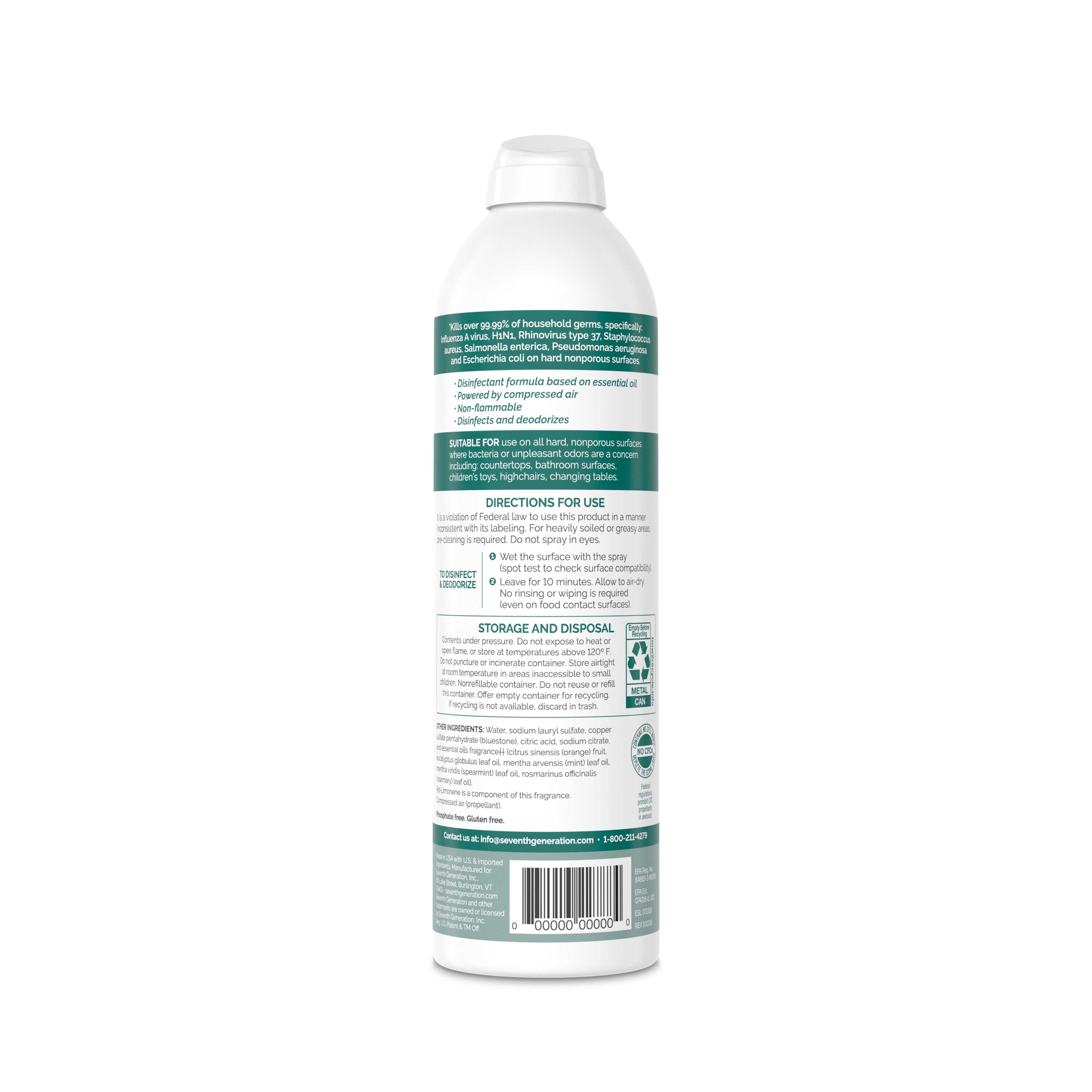 Seventh Generation Eucalyptus, Spearmint and Thyme Disinfectant Spray, 13.9 Ounce -- 8 per case