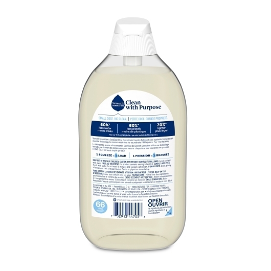 Seventh Generation Liquid Detergent Ultra Concentrated Free and Clear, 23.1 Fluid Ounce -- 6 per case