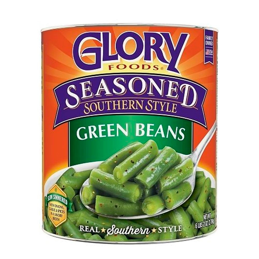 Glory Foods Seasoned Southern Style Green Beans, 98 Ounce -- 6 Per Case