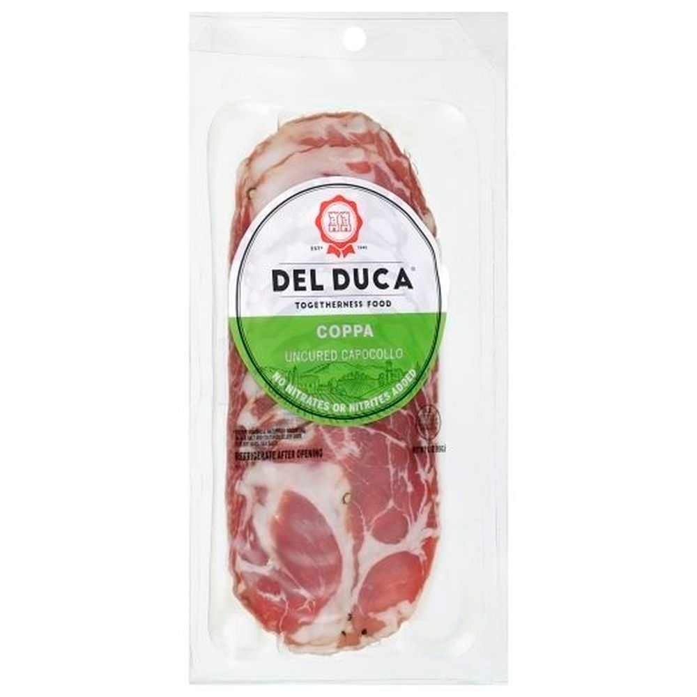 Del Duca Sliced Uncured Coppa, 3 Ounce - 12 per case