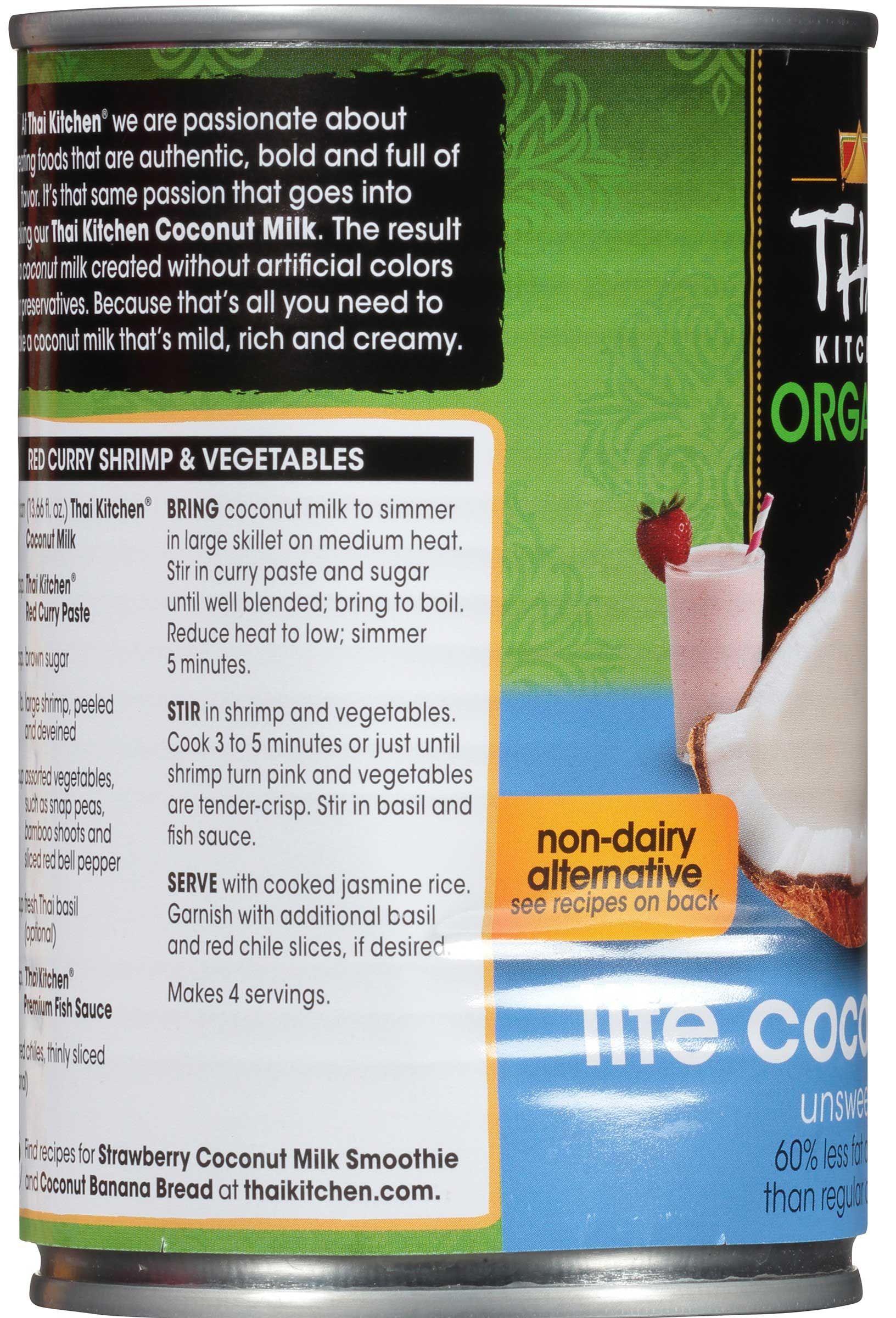 Thai Kitchen Organic Original Lite Coconut Milk, 13.66 Fluid Ounce -- 12 Per Case