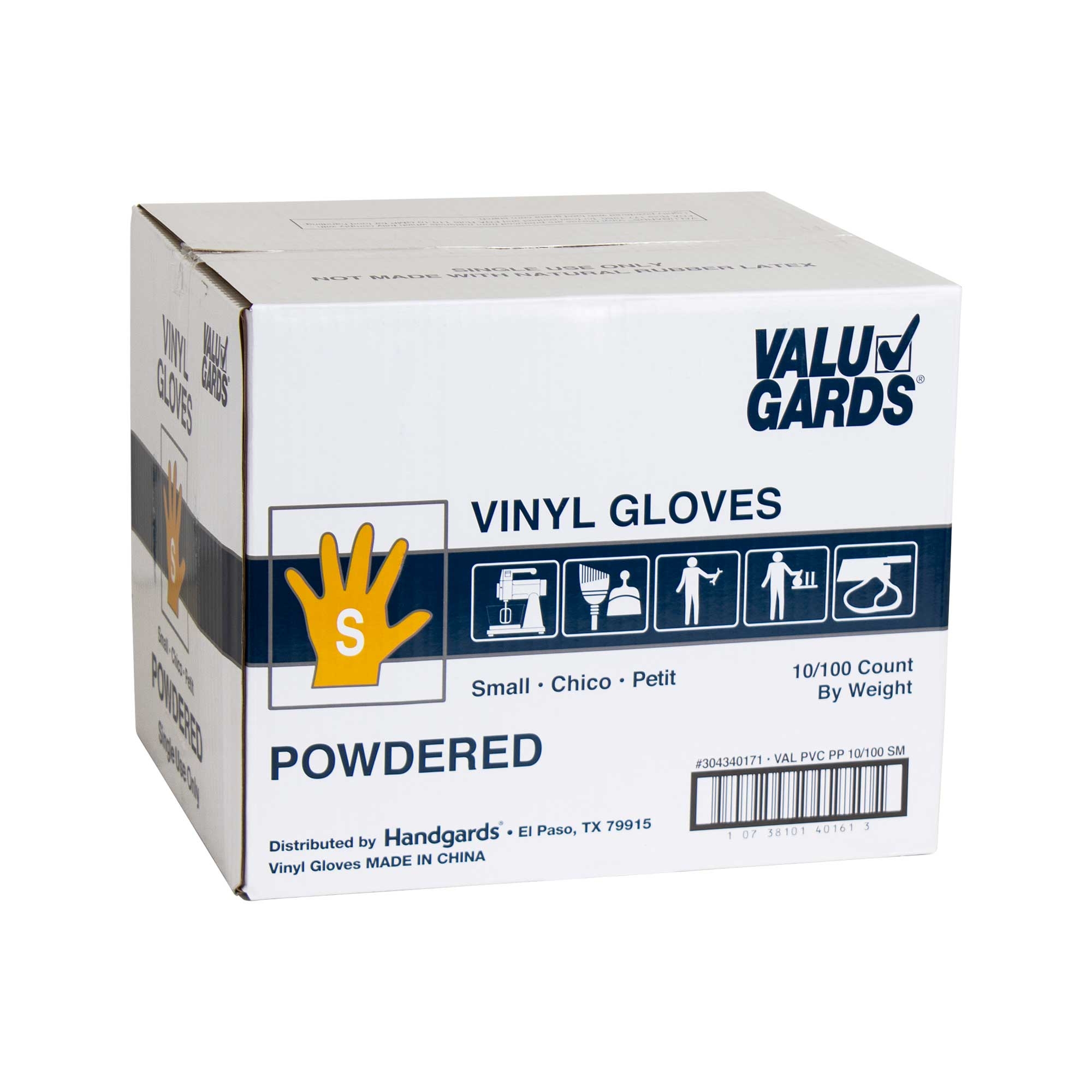 Handgards Eclipse Value Small POWDERED Vinyl Glove - 100 per pack -- 10 packs per case.