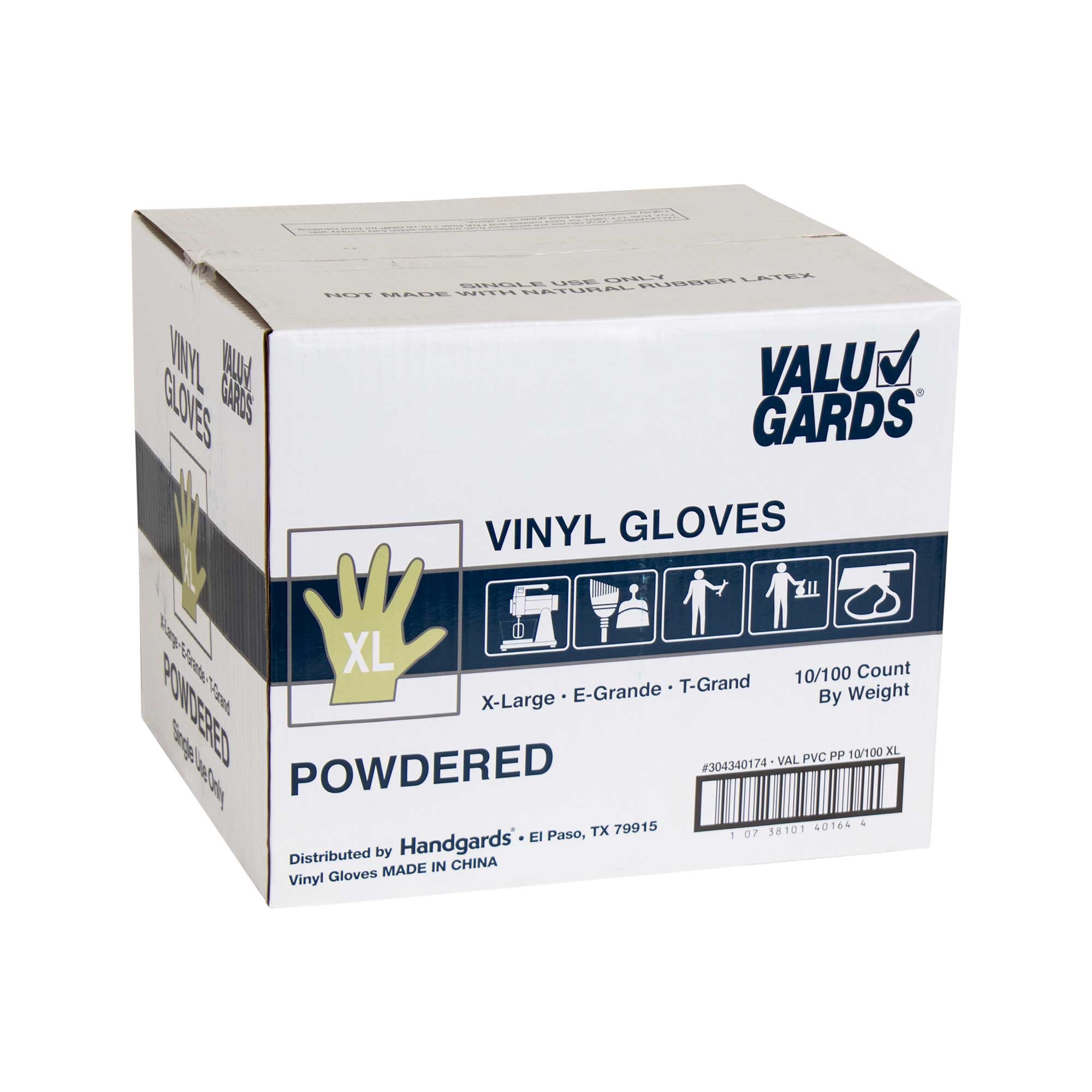 Handgards Eclipse Value Extra Large POWDERED Vinyl Glove - 100 per pack -- 10 packs per case.