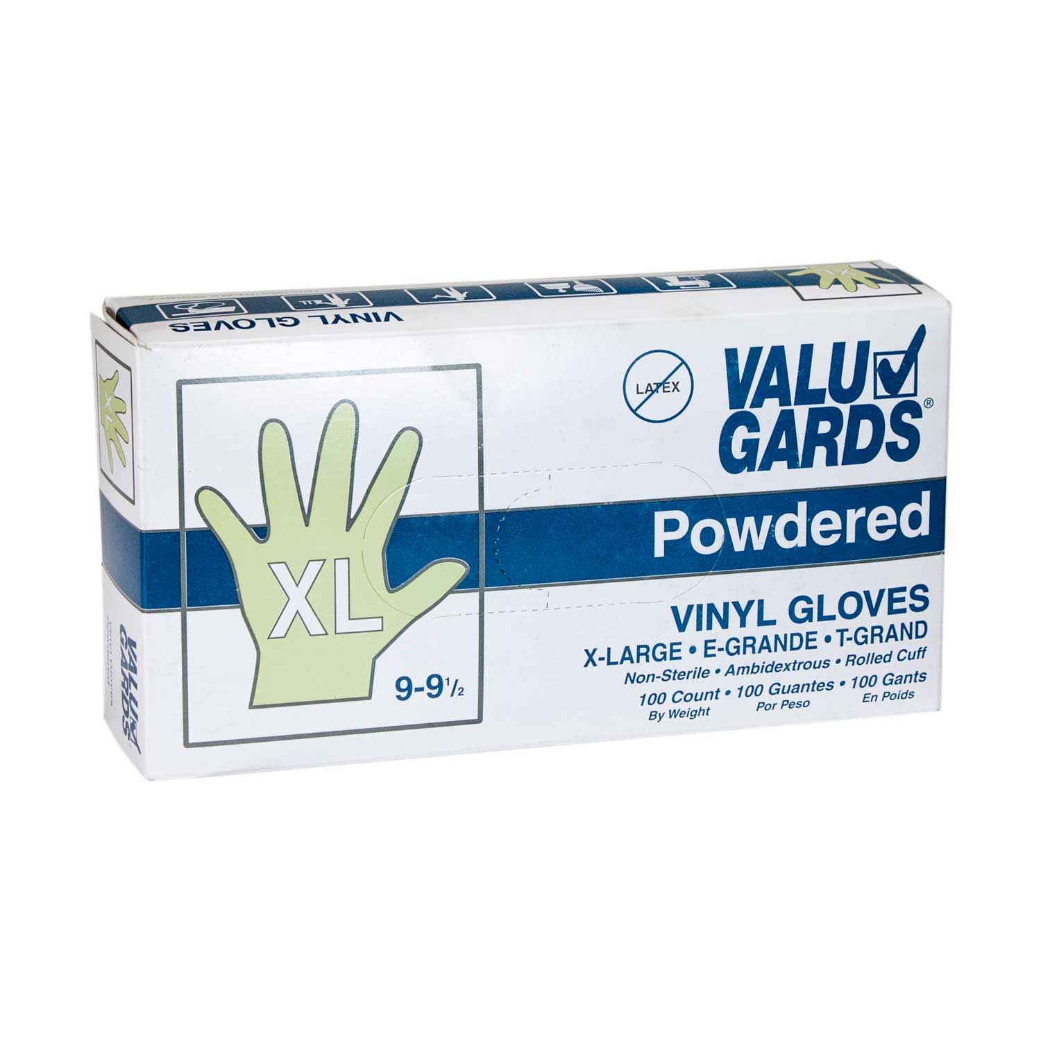 Handgards Eclipse Value Extra Large Powdered Vinyl Glove, 100 Count -- 10 Per Case