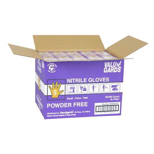Valugards Powder Free Purple Small Disposable Nitrile Gloves, 100 Count -- 10 Per Case