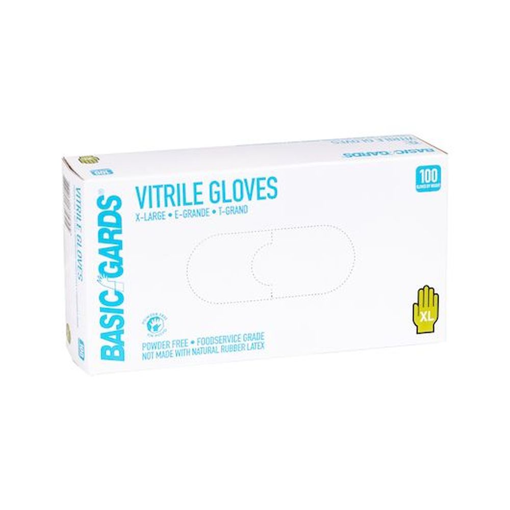 Handgards Powder Free Blue Vitrile Extra Large Gloves, 100 Count -- 1000 Per Case