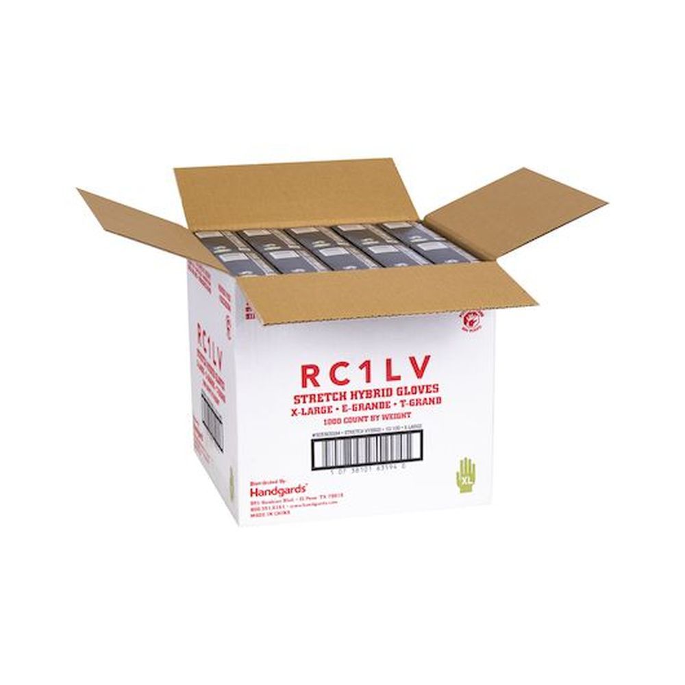 Raising Cane's Clear Extra Large Powder Free Stretch Hybrid Glove, 100 Count -- 10 Per Case