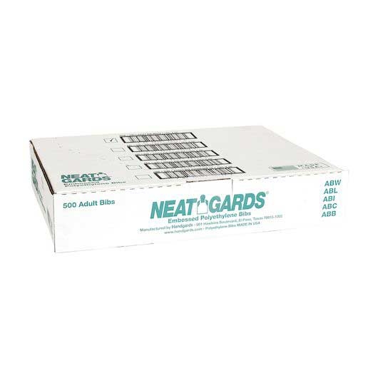 Neatgards Low Density Poly Embossed Adult White Bib, 15.5 X 20 Inch -- 500 Per Case