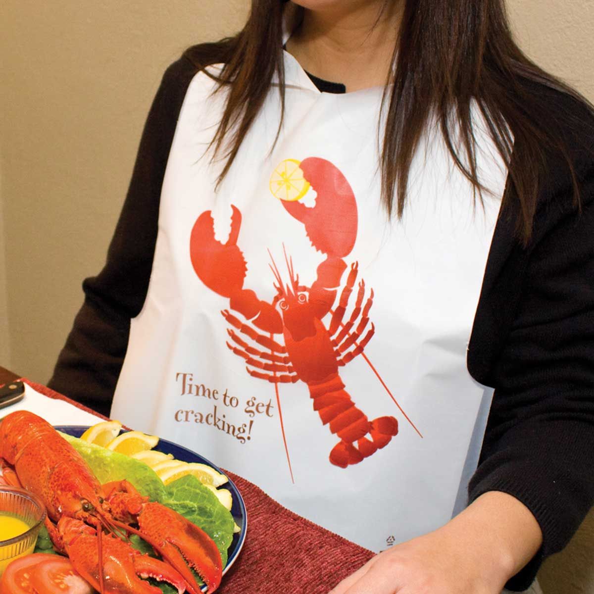 Neatgards Embossed Poly Adult Lobster Print Bib, 500 Count -- 500 Per Case