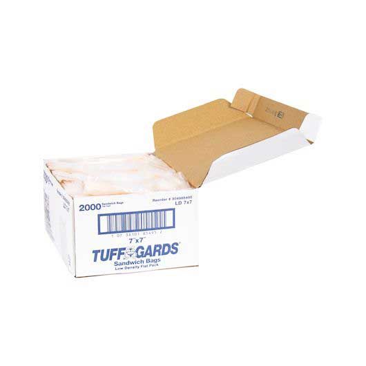 Tuffgards Low Density Clear Flat Sandwich Bag, 7 X 7 Inch -- 2000 Per Case