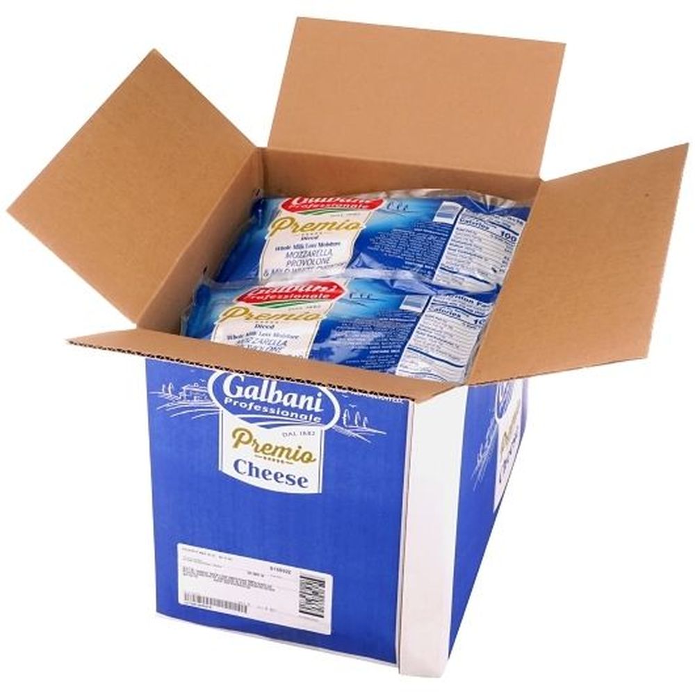 Galbani Professionale Premio Diced Whole Milk Provolone Cheddar Blend, 5 Pound - 6 per case
