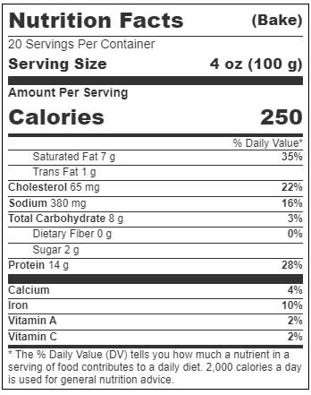 Ellison 75 Percent Beef Meatloaf, 5 Pound -- 2 per case