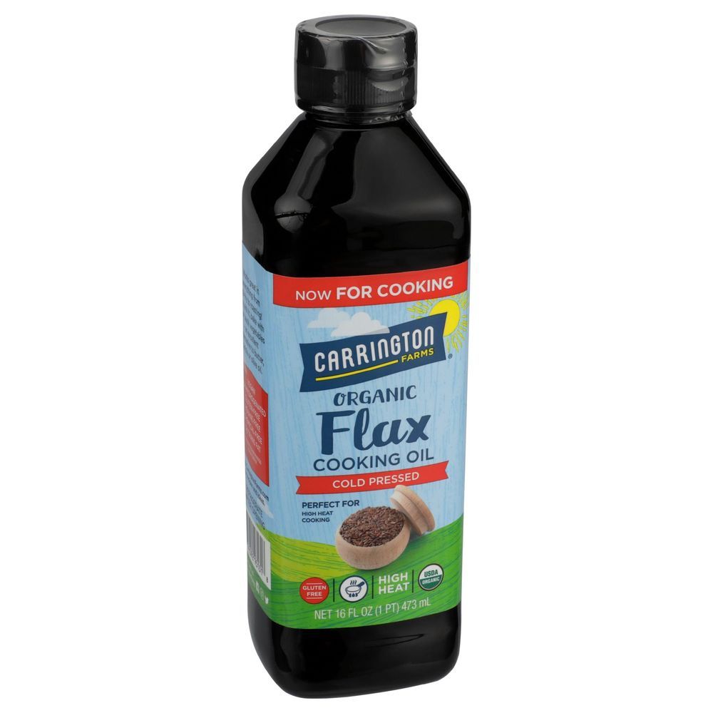 Carrington Farms Organic Cold Pressed Flax Cooking Oil, 16 Fluid Ounce -- 6 Per Case
