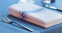 Carlisle SoftWeave Blue Bistro Striped Napkin, 22 inch -- 12 per case