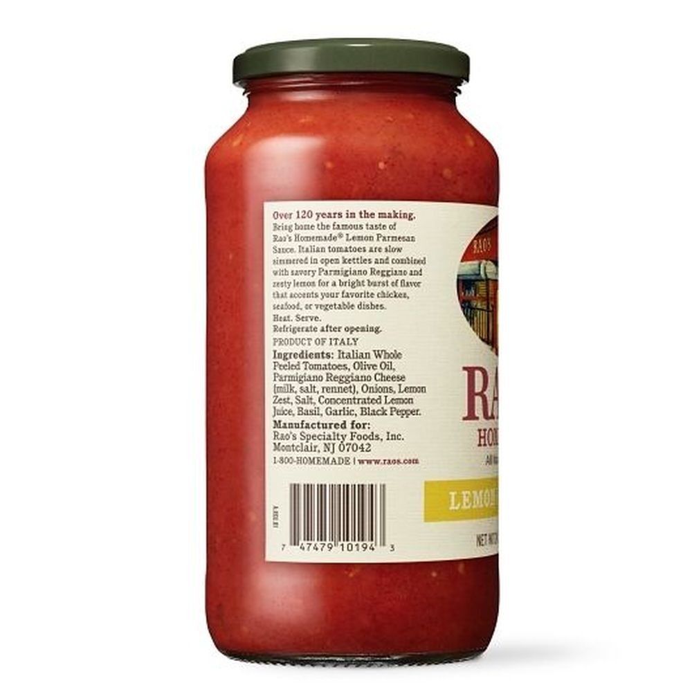 Raos Homemade Lemon Parmesan Sauce, 24 Ounce - 12 per case