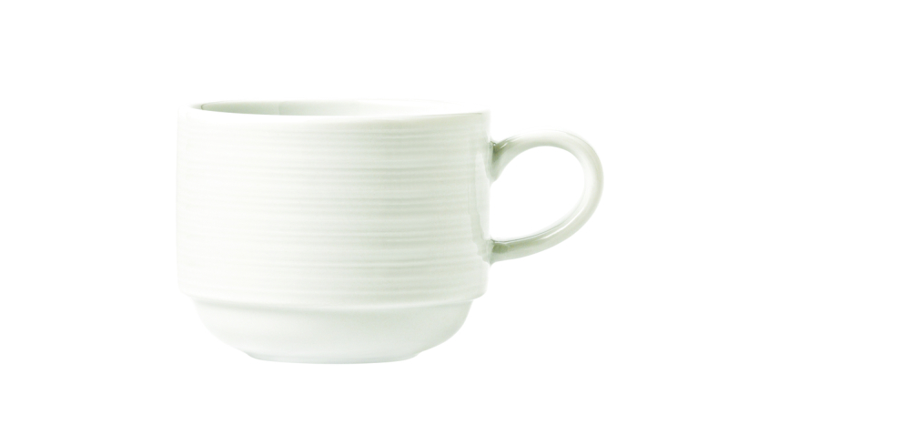 Syracuse China Lunar White Galileo Stacking Tea Cup, 9 Ounce -- 36 per case.