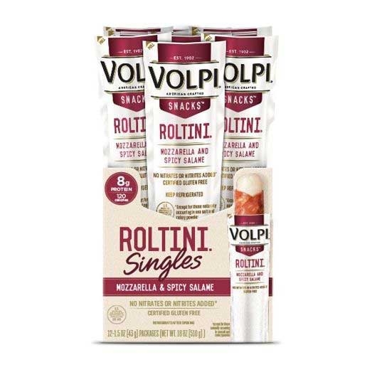 Volpi Roltini Singles Mozzarella and Spicy Salami - Display Ready Carton, 1.5 Ounce -- 24 per case