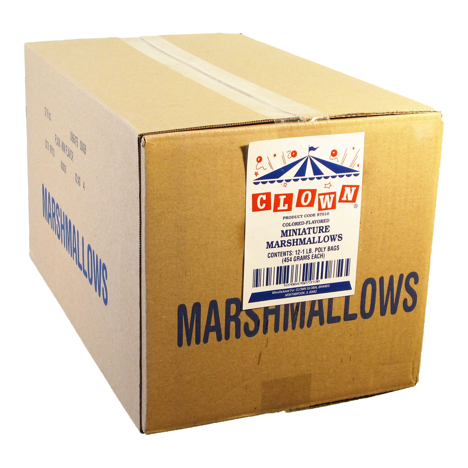 Clown Global Brands Mini Colored Marshmallows - 1 lb. poly bag, 12 per case