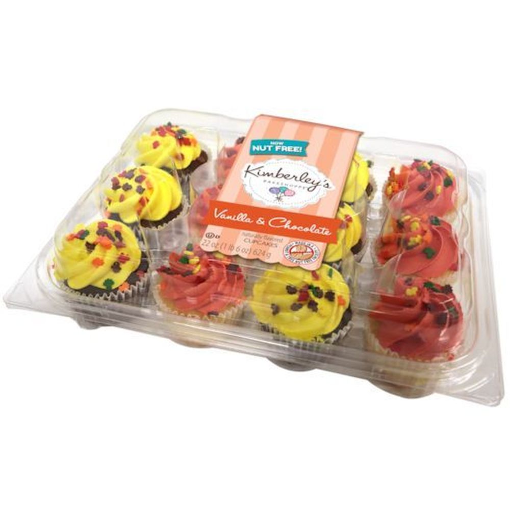 Kimberleys Bakeshoppe Harvest Vanilla and Chocolate Cupcakes, 22 Ounce -- 8 per case