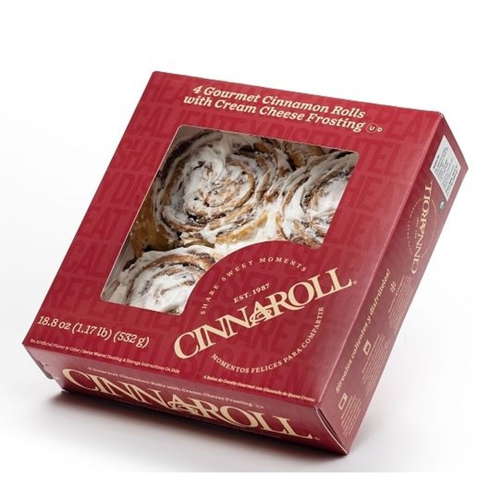 Cinnaroll Gourmet Frosted Cinnamon Rolls, 4 count -- 14 per case