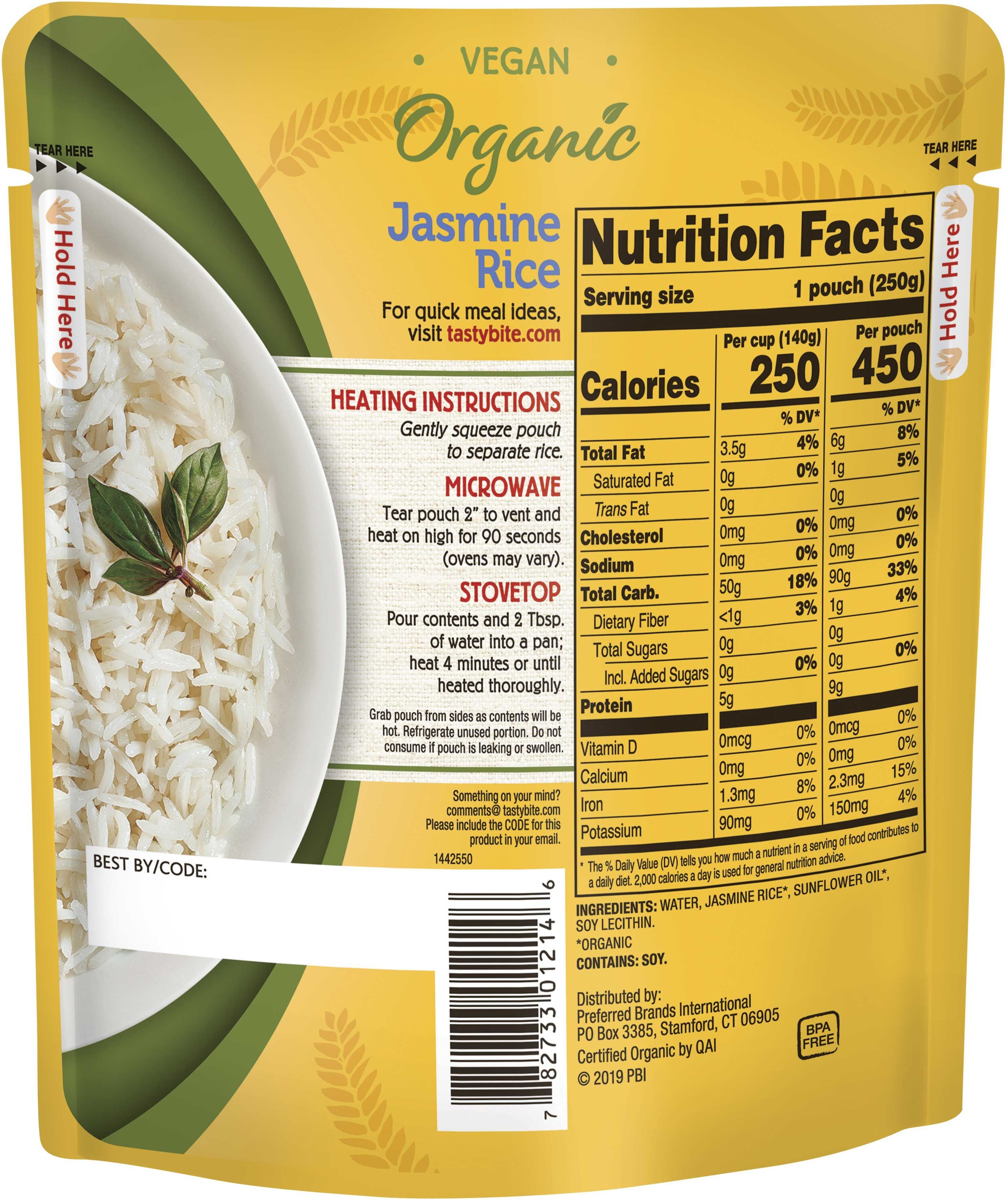 Tasty Bite Jasmine Rice, 8.8 Ounce -- 12 per case