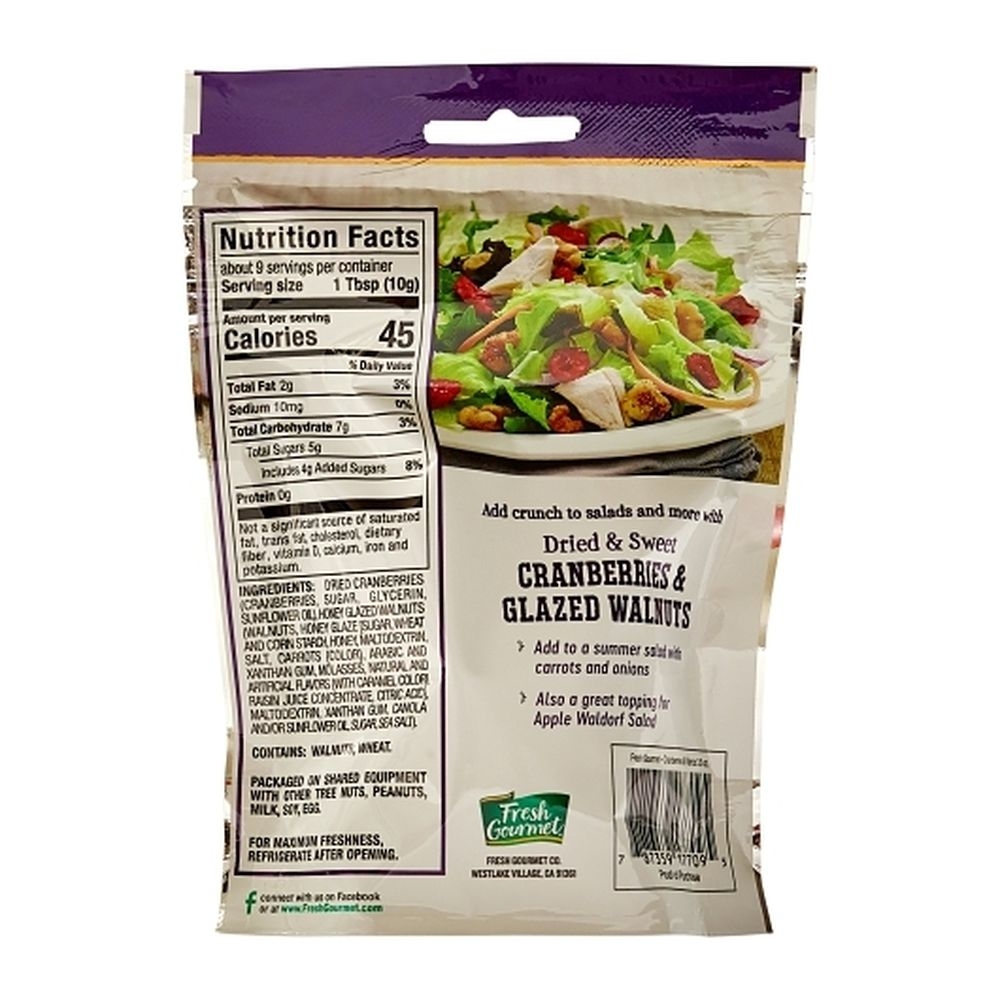 Fresh Gourmet Dried and Sweet Cranberries and Glazed Walnut, 3.5 Ounce -- 9 per case