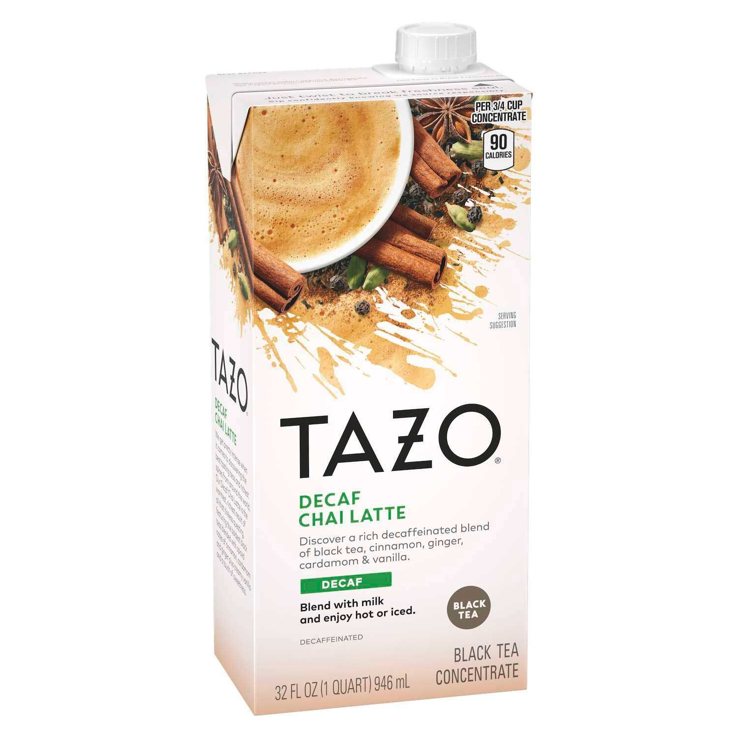 Tazo Decaf Chai Latte Tea Concentrate 1:1, 32 Ounce -- 6 Per Case