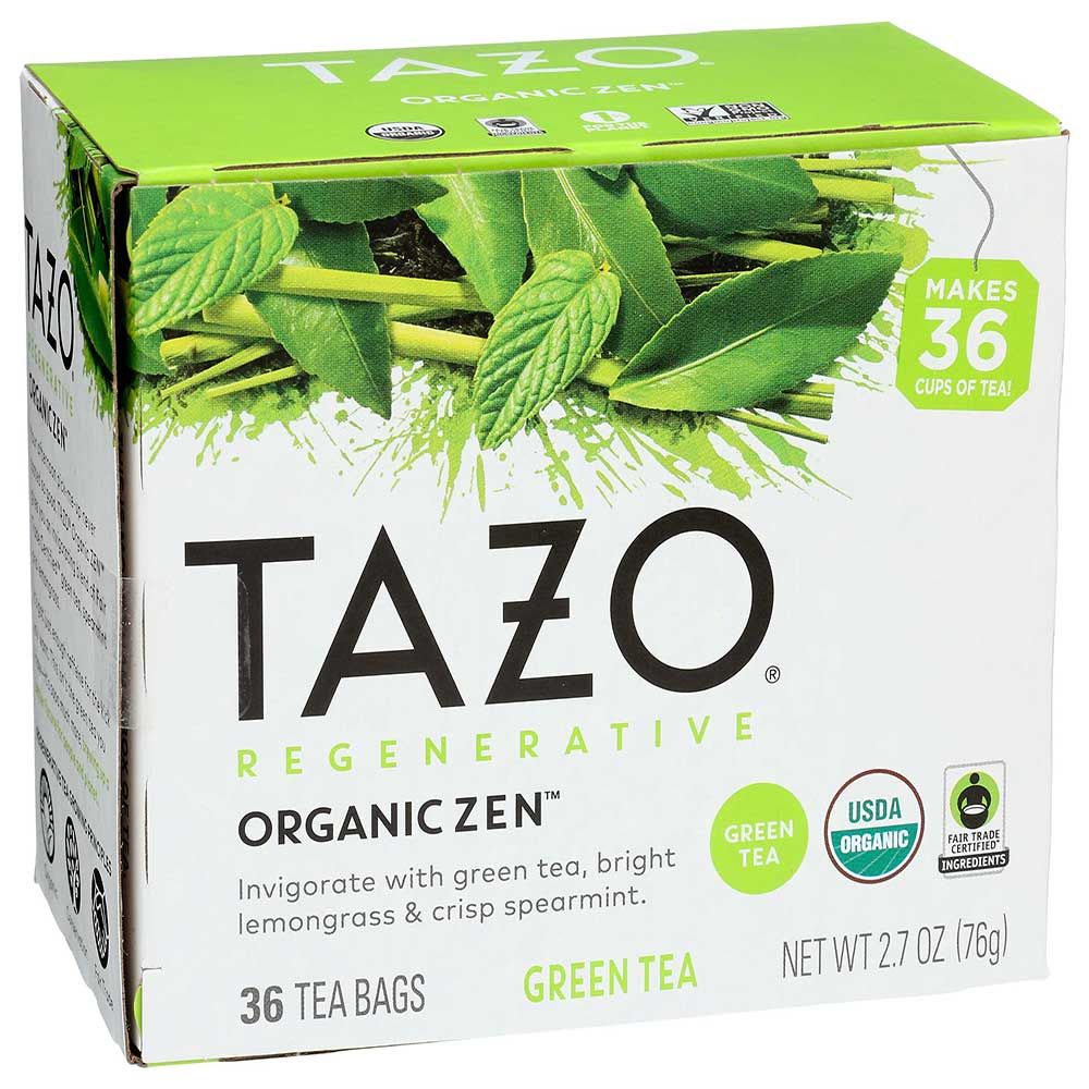 Tazo Organic Zen Green Tea Bags, 36 Count -- 4 Per Case