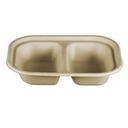 World Centric Unbleached Plant Fiber Compostable Double Compartment Tray, 50 count -- 8 per case