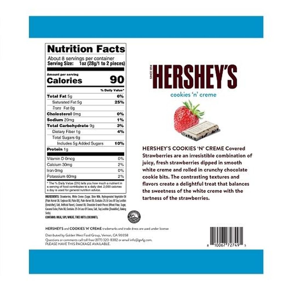 Hersheys Strawberries in Cookies N Creme, 8 Ounce - 8 per case