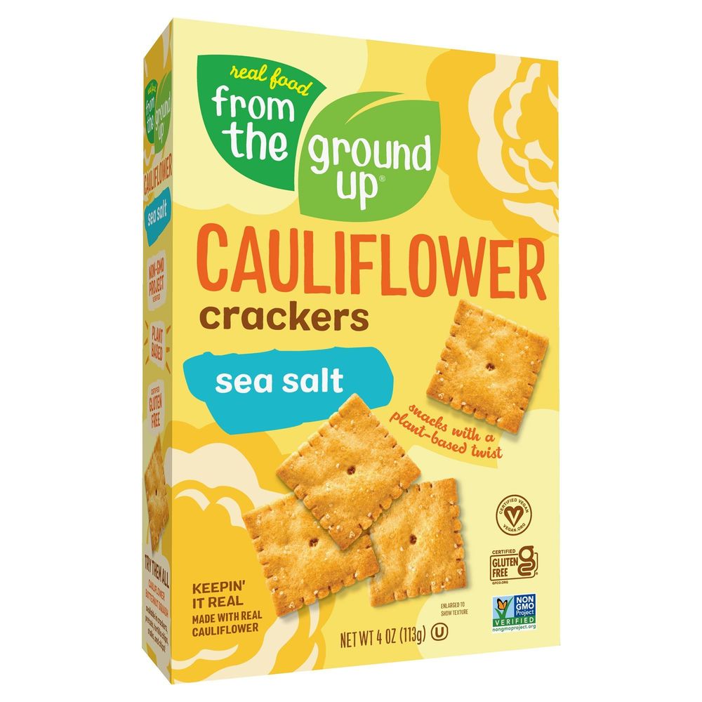 From The Ground Up Sea Salt Cauliflower Cracker, 4 Ounce -- 6 per case
