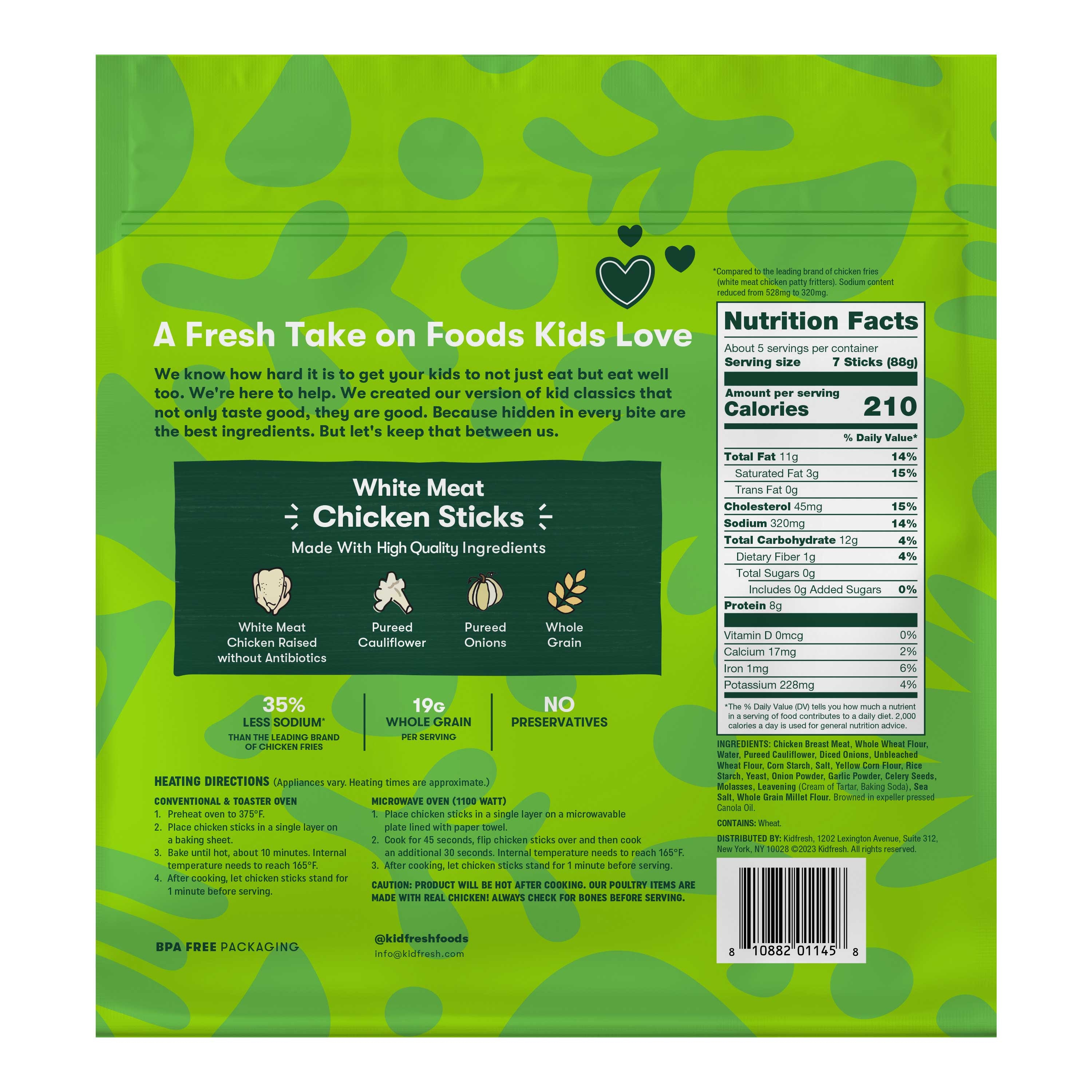 Kidfresh White Meat Chicken Sticks, 16.4 Ounce -- 6 per case