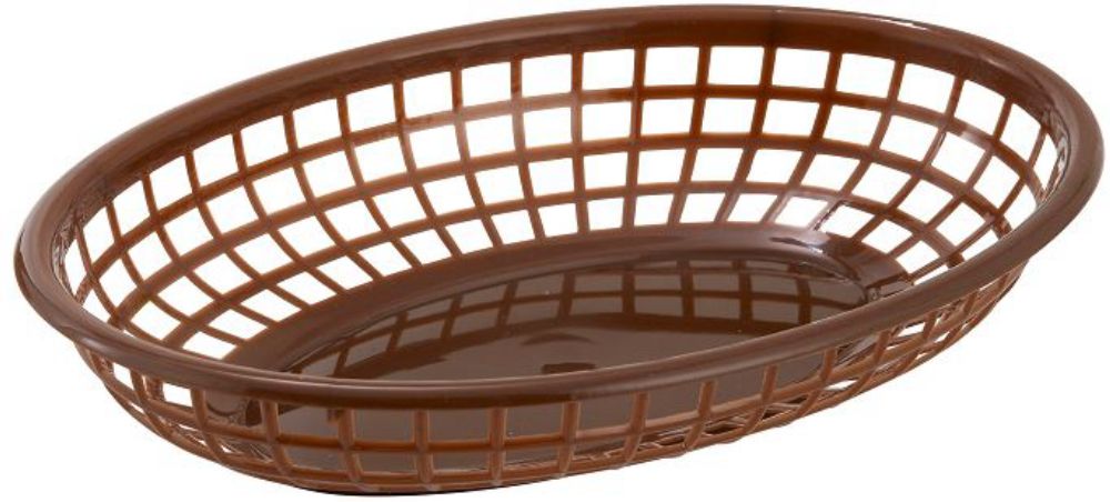 Winco Brown Oval Fast Food Basket, 9 1/2 X 5 X 2 Inch -- 36 Per Case