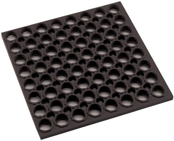 Winco Straight Edges Anti Fatigue Black Rubber Floor Mat, 3 X 5 Feet