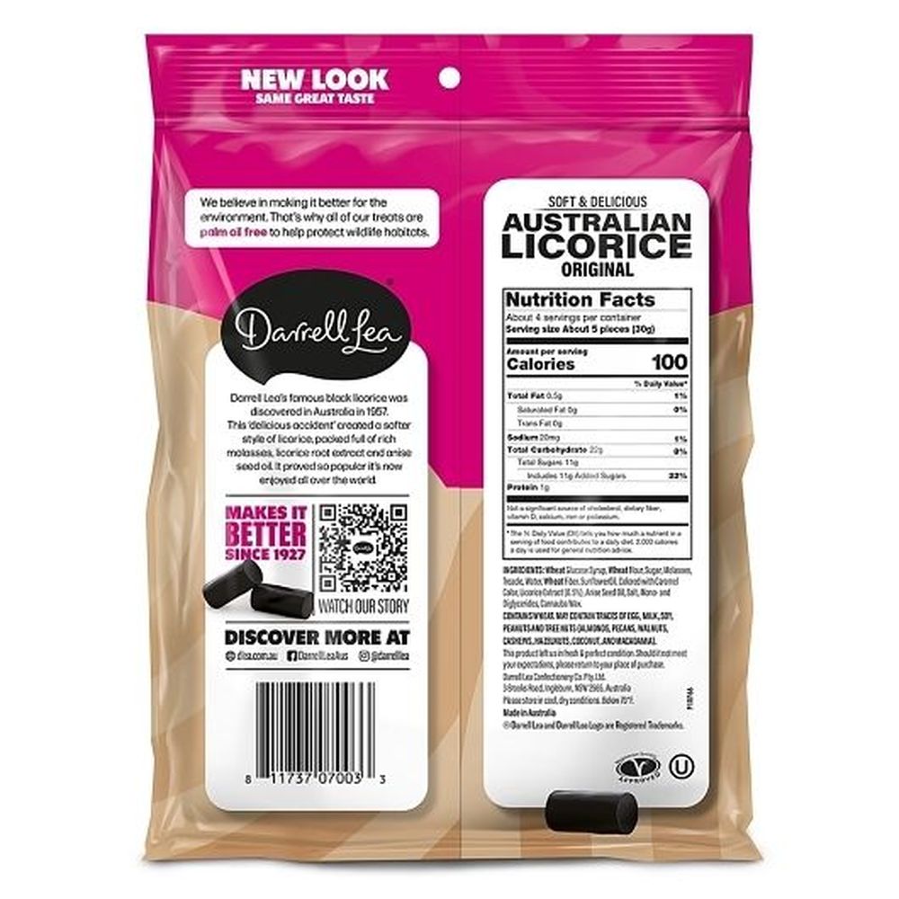 Darrell Lea Original Black Australian Licorice, 4 Ounce - 8 per case