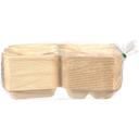 Tellus No PFAS Added Sugarcane Fiber Square Disposable 3 Compartment Clamshell, 8 x 8 inch - 200 per pack -- 4 packs per case