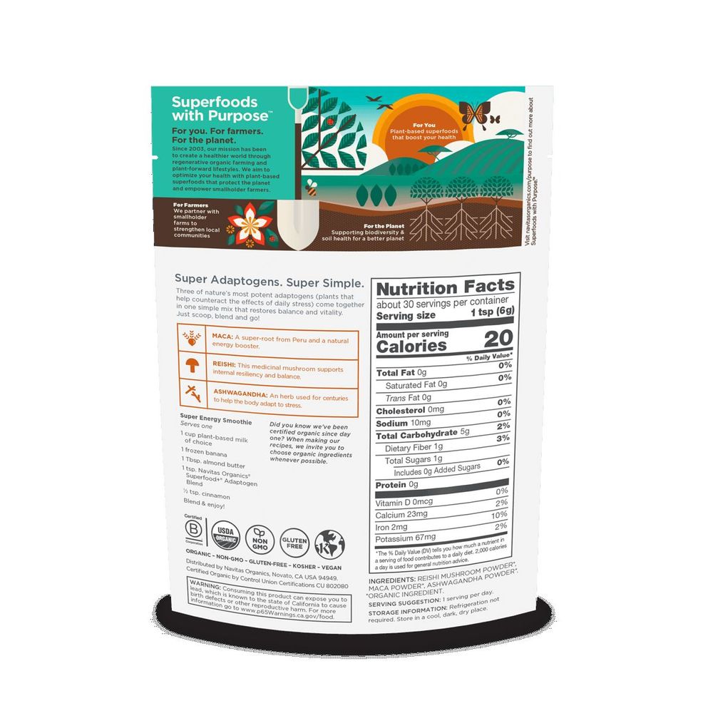Navitas Organics Superfood Plus Adaptogen Blend, 6.3 Ounce -- 6 per case
