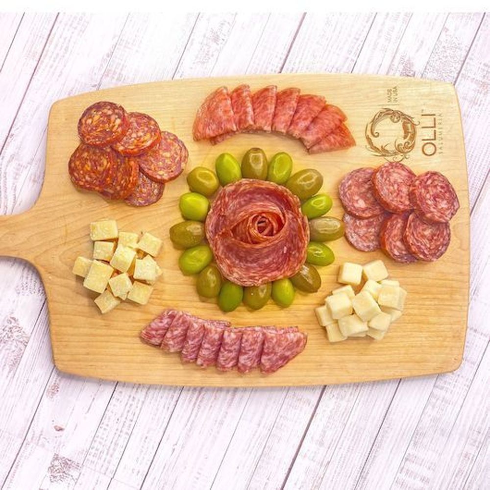 Olli Salumeria Four-Compartment Antipasto Entertaining Tray with Jalapen/Cheddar/ Calab/Hard, 12 Ounce -- 8 per case