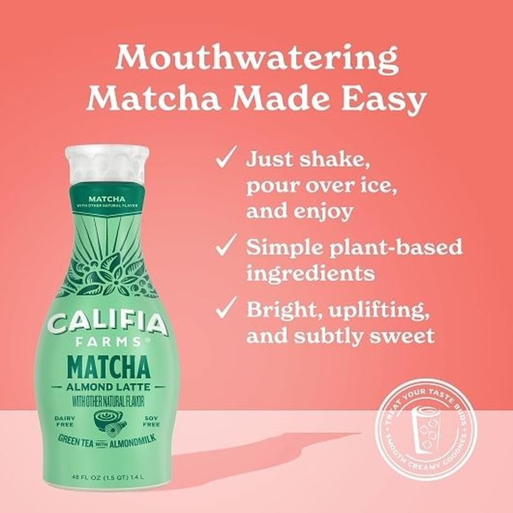 Califia Farms Matcha Almond Milk Latte, 48 Fluid Ounce -- 6 per case