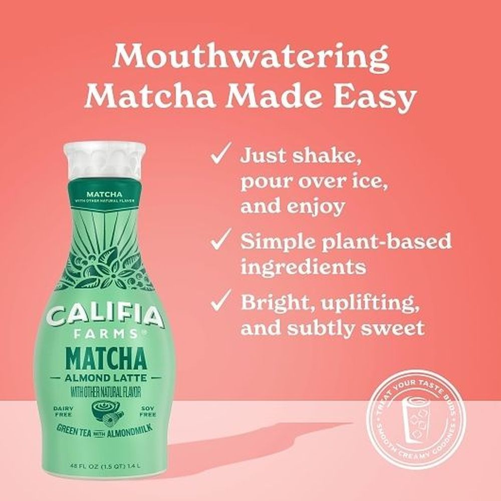 Califia Farms Matcha Almond Milk Latte, 48 Fluid Ounce -- 6 Per Case