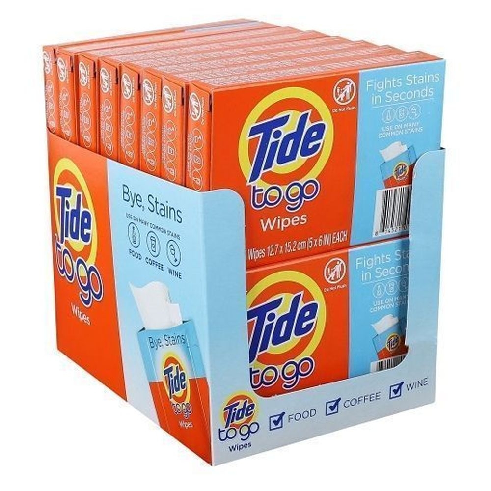 Tide Stain Remover Wipes, 6 Count -- 16 Per Case