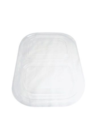 World Centric Ingeo Compostable Unbleached Plant Fiber 2 Compartment Tray Lid, 8 X 6 Inch -- 400 Per Case