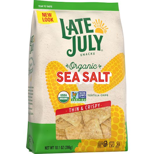 Late July Organic Restaurant Style Sea Salt Tortilla Chips, 10.1 Ounce -- 9 Per Case