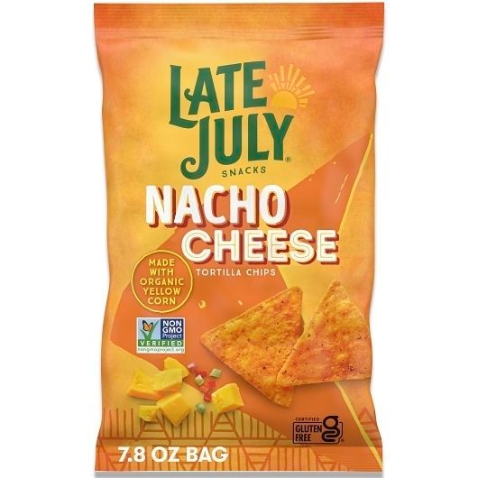 Late July Clasico Nacho Cheese Tortilla Chips, 7.8 Ounce -- 12 per case